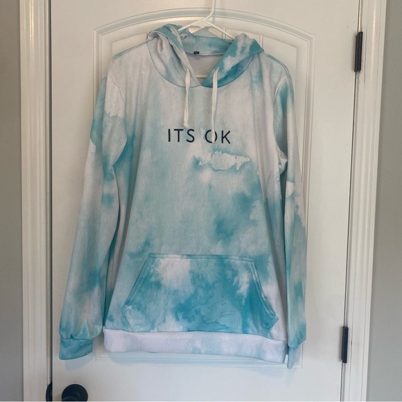 Tie-dyed Women's Pullover "It's OK" Hoodie Size Large - Picture 1 of 5